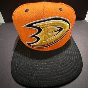 Anaheim Mighty Ducks Vintage Reebok Orange and Black Hat with Big Logo